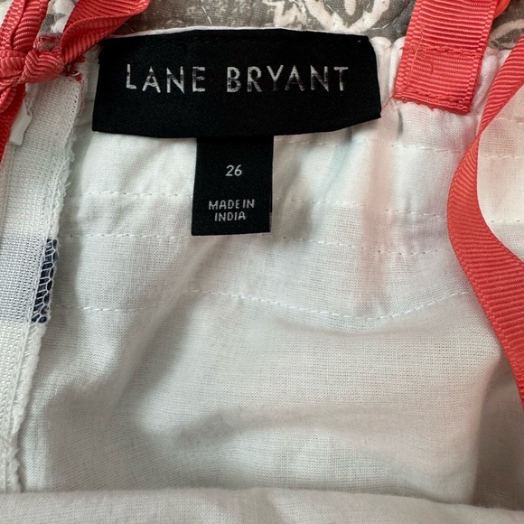 Lane Bryant Plus Size White Bohemian Dress with Summer Ribbon Stripes- Size 26 - Picture 6 of 8